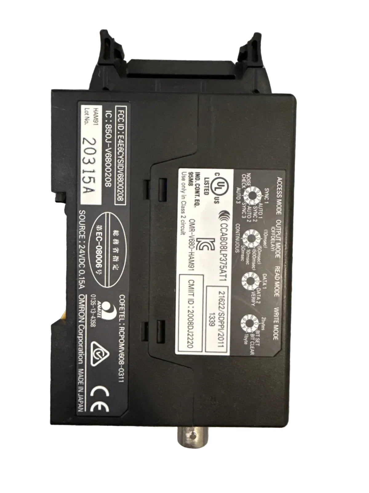 V680-HAM91 | Omron HF RFID Reader Module 13.56MHz ISO15693 ISO18000-3 24VDC NPN Interface DIN Mount