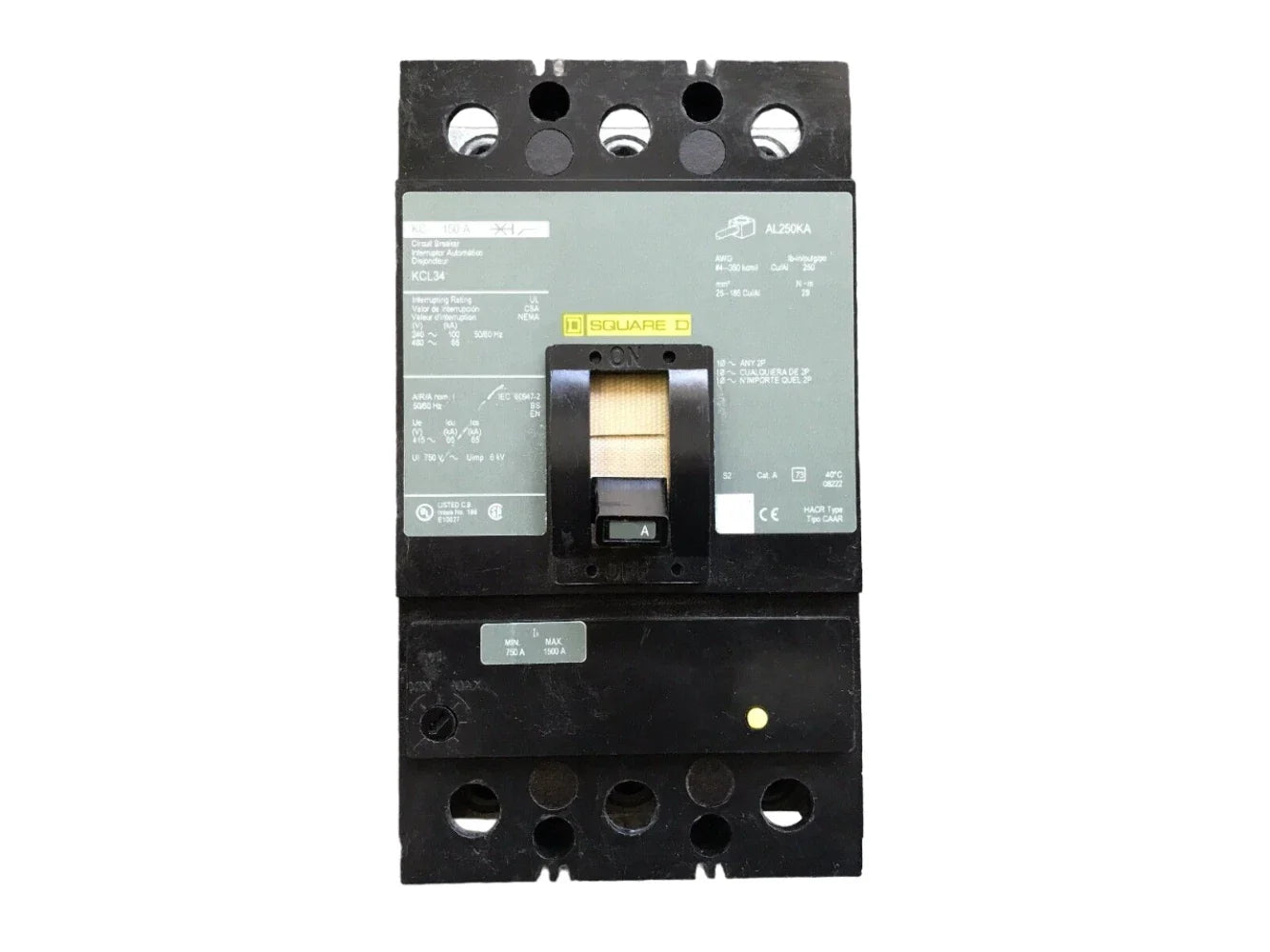 KCL34125 | Schneider Electric 125 A 3-Pole 480 V Molded Case Circuit Breaker