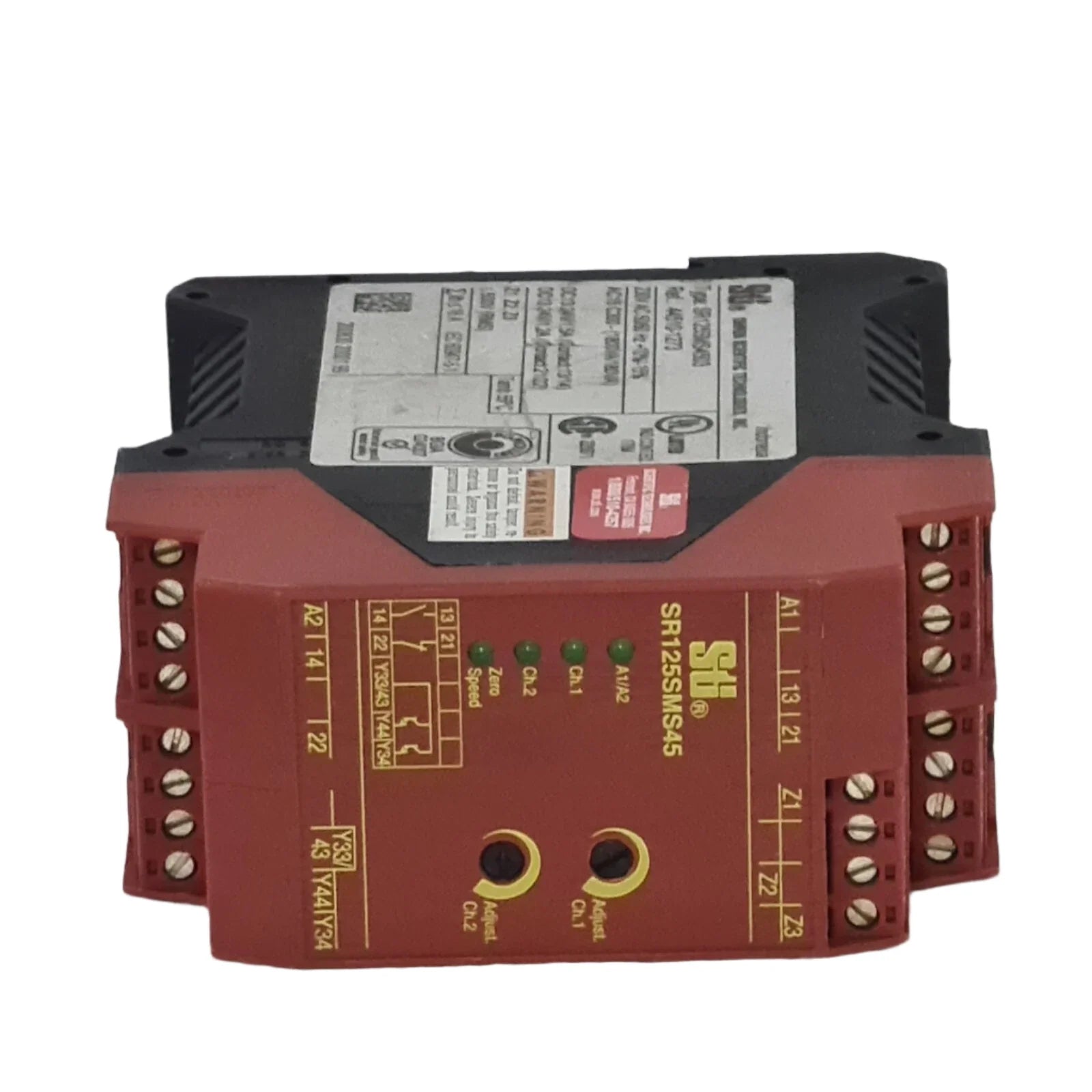 Omron SR125SMS4503 Stop Motion Sensing Unit for Industrial Motor Safety Monitoring