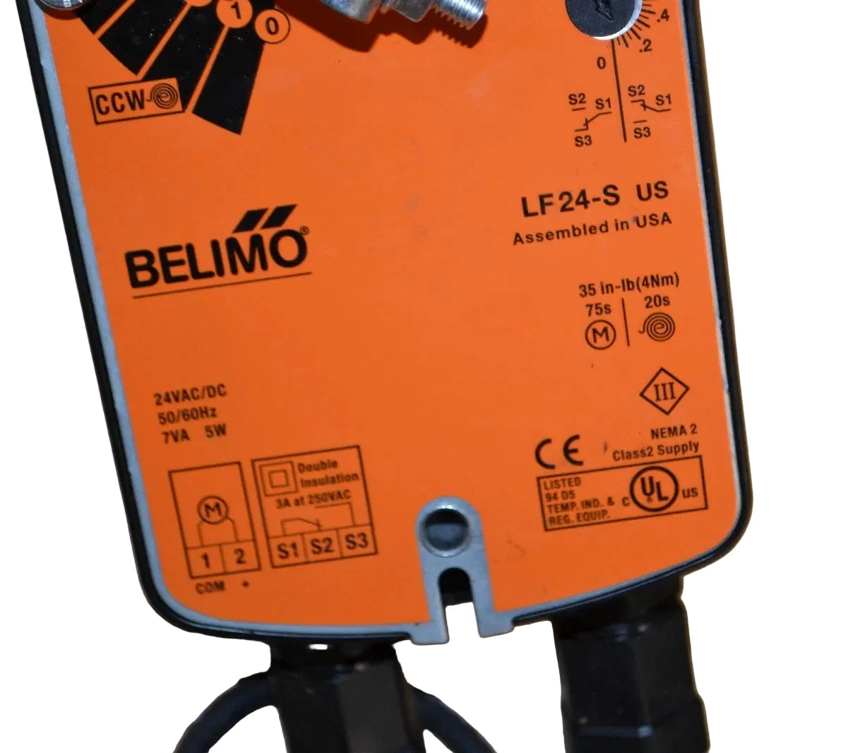 B2050VS-02+LF24-S US | Belimo 2 Way Ball Valve 0.5 Inch Cv 2 Spring Return 24VACDC On Off