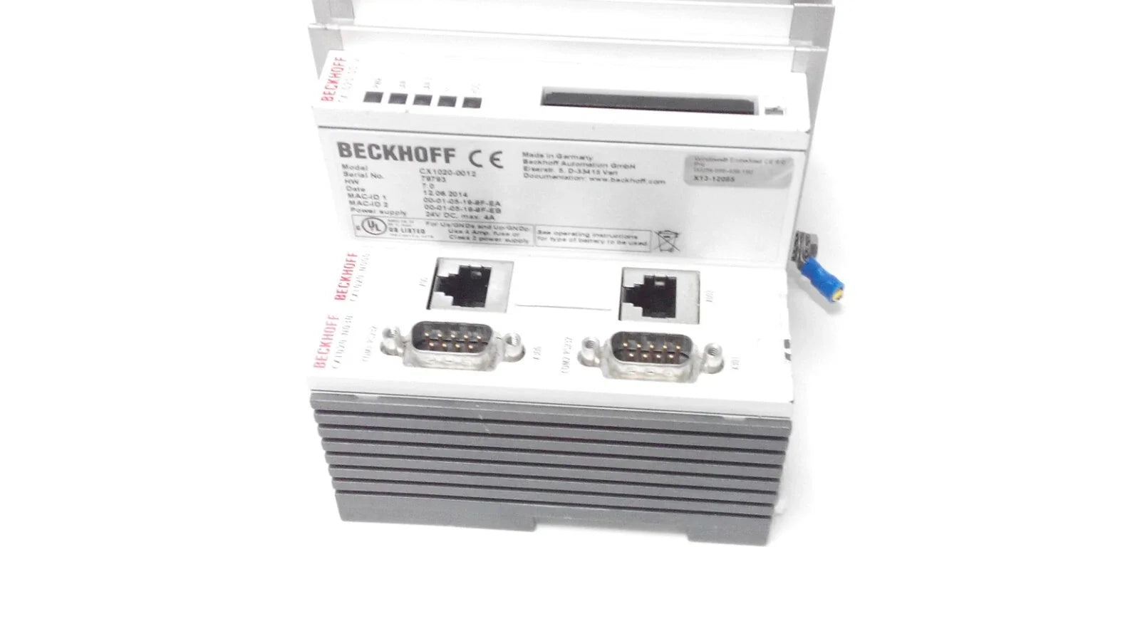 CX1020-0012 | Beckhoff BASIC CPU Module with Dual Ethernet and TwinCAT 2 Runtime