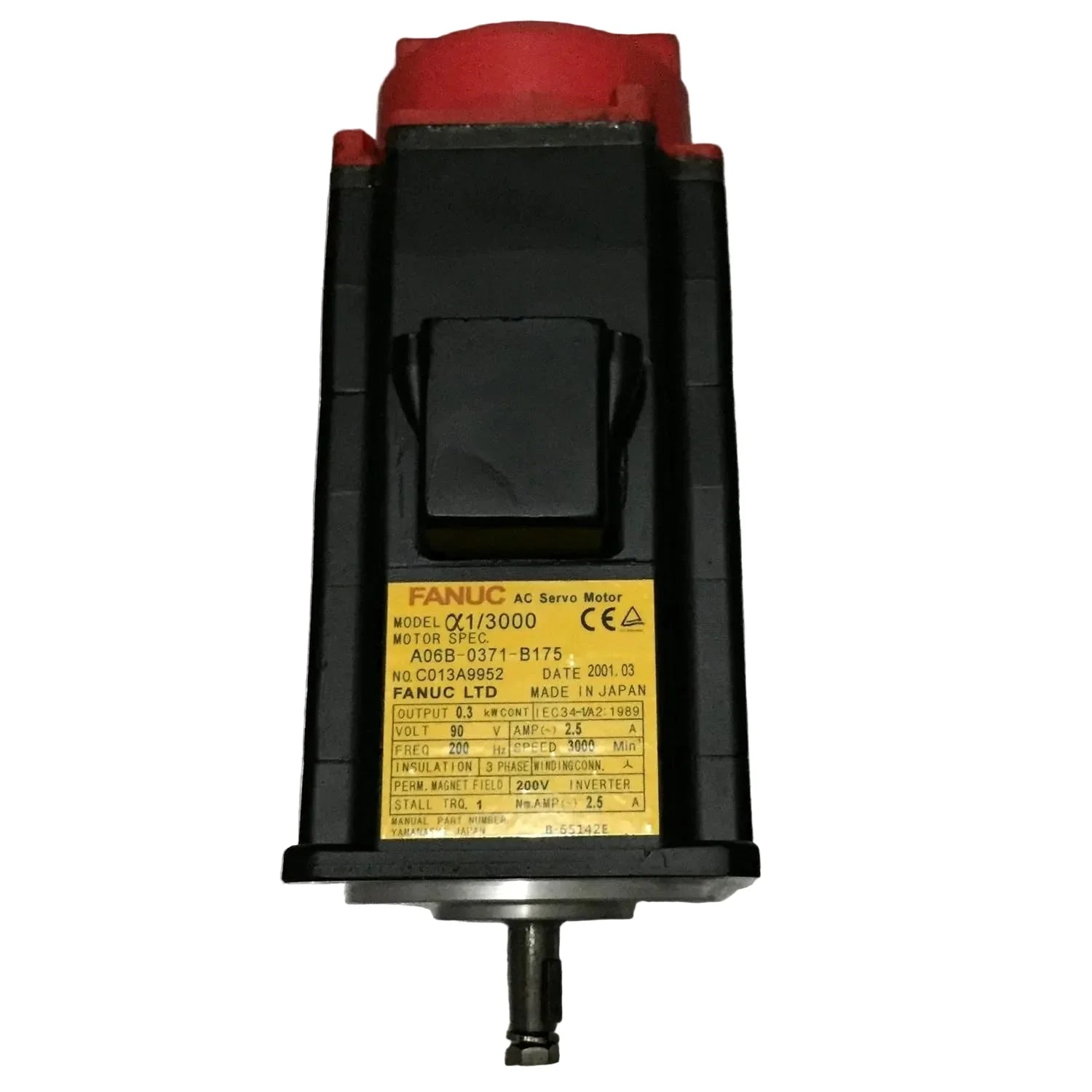 A06B-0371-B175 | Fanuc α1/3000 AC Servo Motor 0.3kW 3000RPM
