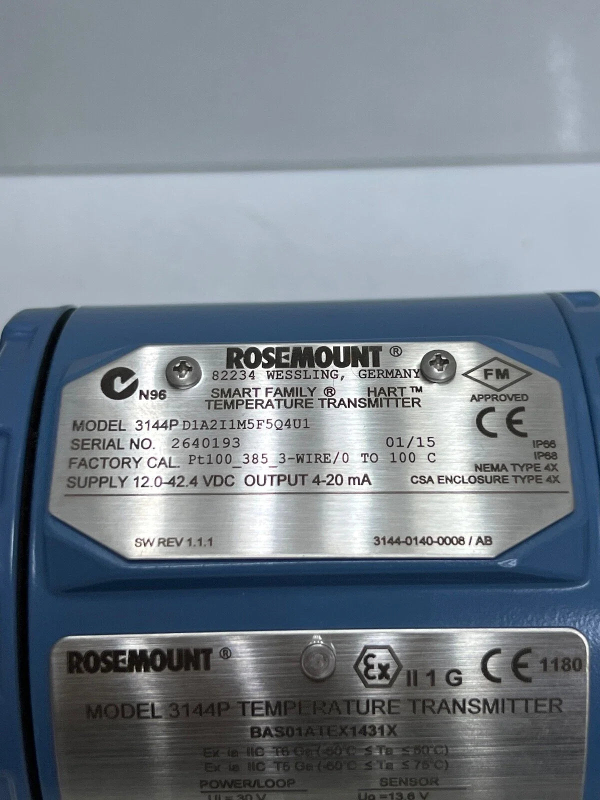 Rosemount 3144P Smart Temperature Transmitter with HART and FOUNDATION Fieldbus