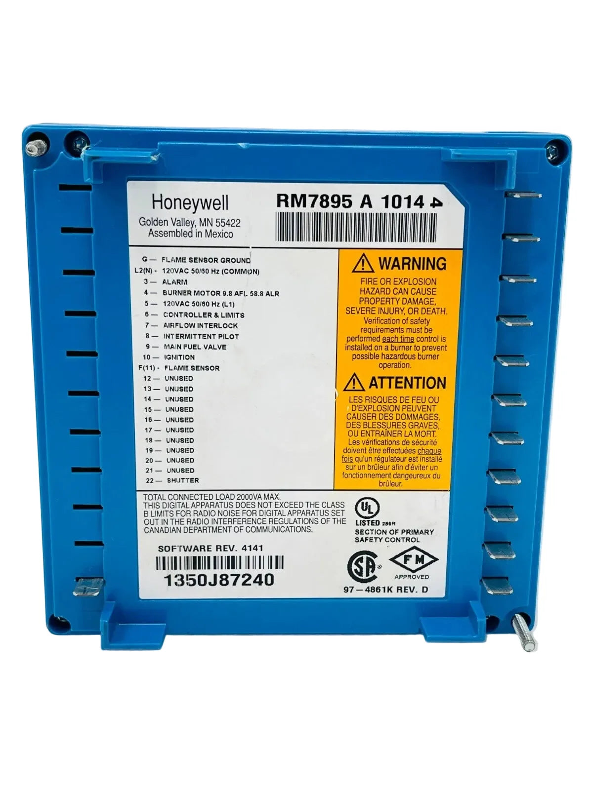 Honeywell RM7895A1014 Series Intermittent Pilot Burner Control Relay Module