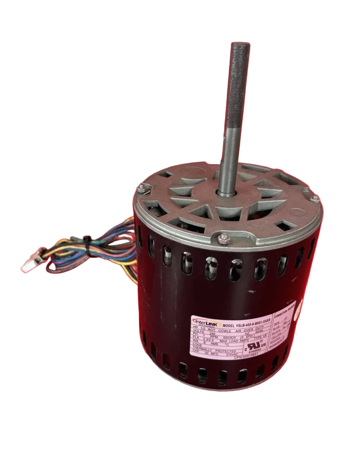 YSLB-450-8-B001-XXXX | Lennox 1/2 HP Blower Motor 240V 650/825 RPM 3-Speed HVAC Replacement