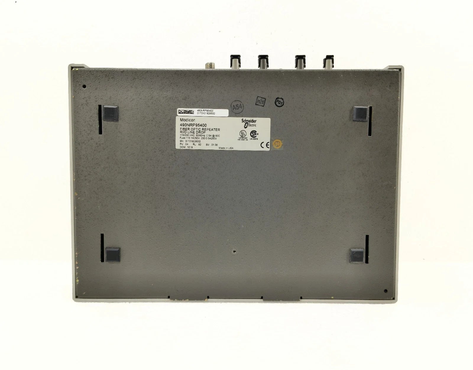Schneider Electric 490NRP95400 Fiber Optic Repeater RMI Oline 2 Port 240VAC PLC Module
