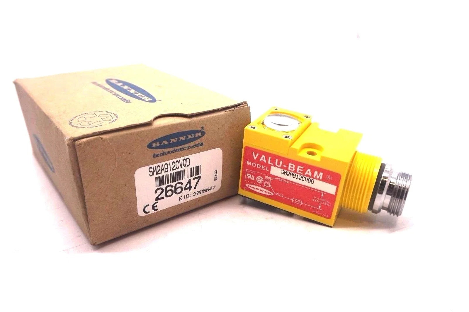 SM2A912CVQD | Banner Engineering VALU-BEAM Convergent Photoelectric Sensor