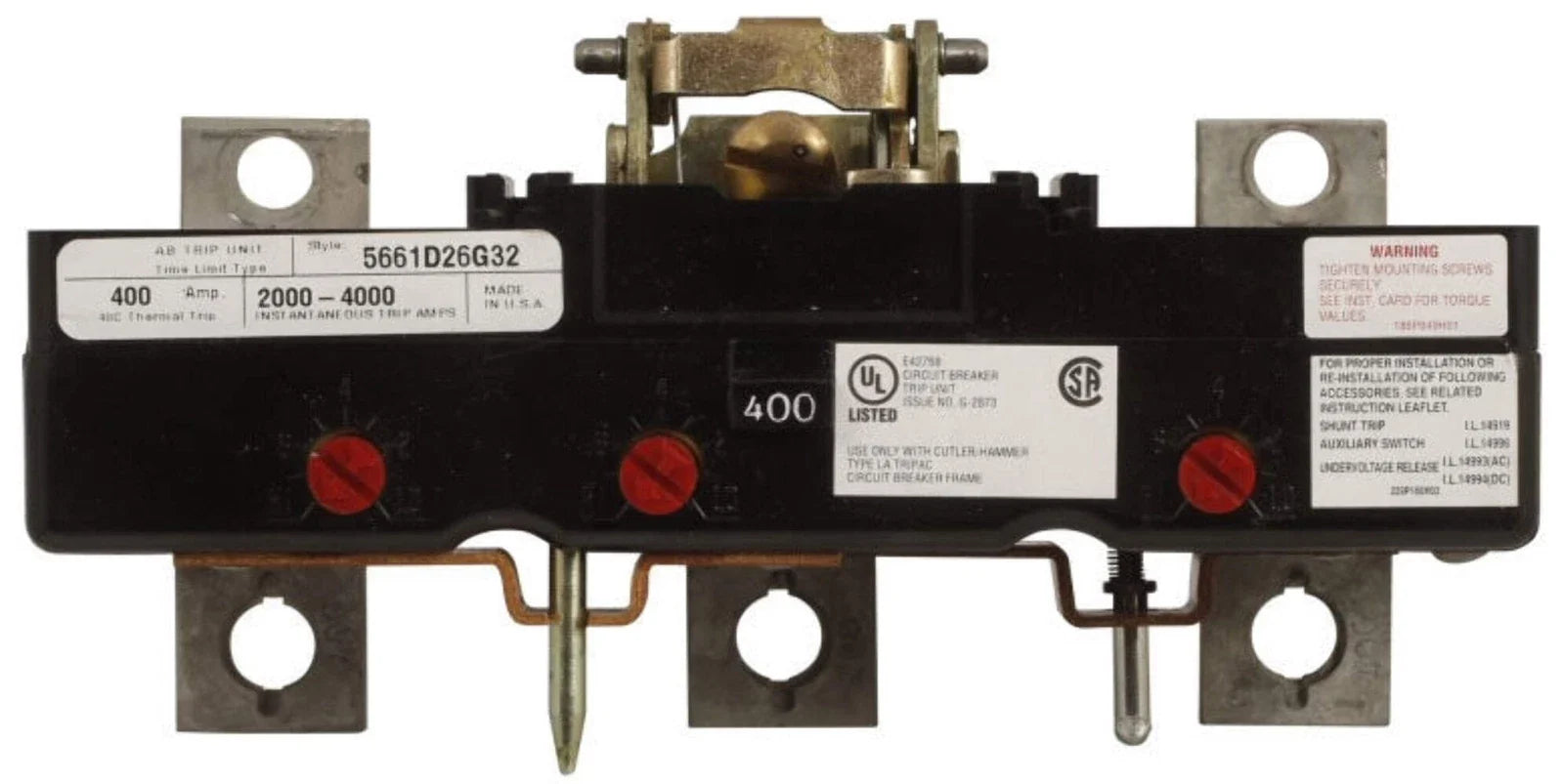 Eaton Cutler-Hammer LA3300PT 300A 3-Pole Thermal Magnetic Trip Unit for LA Breakers