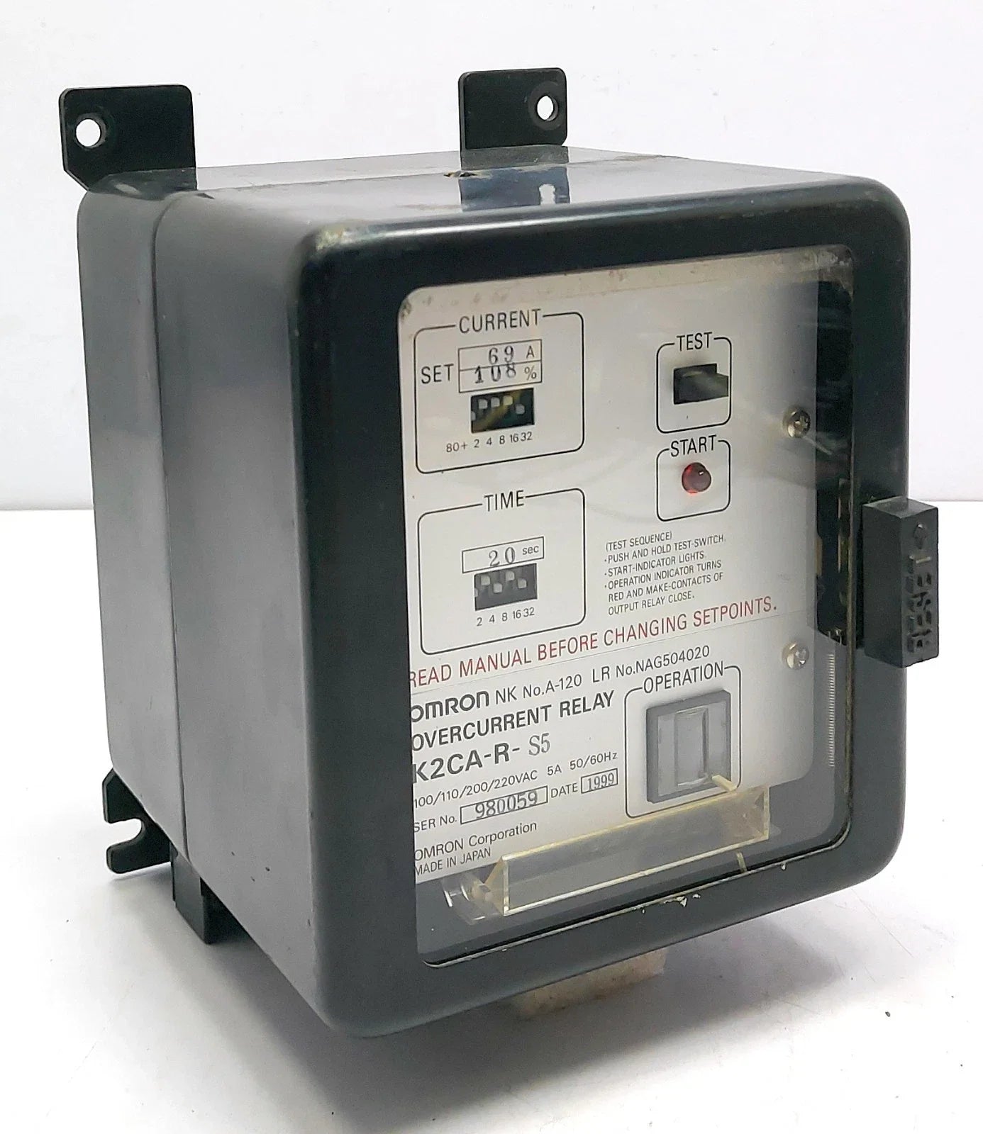 K2CA-R-S5 | Omron Solid-State Overcurrent Relay 5A Multi-Voltage