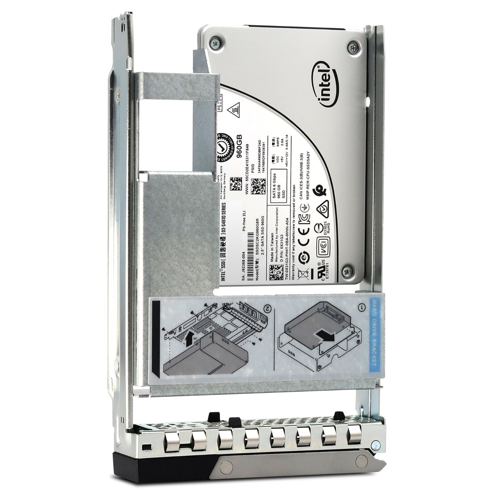 Dell G14 T13DH SSDSC2KG960G8R 960GB SATA 6Gb/s 3D TLC 3DWPD Hybrid 3.5in Solid State Drive
