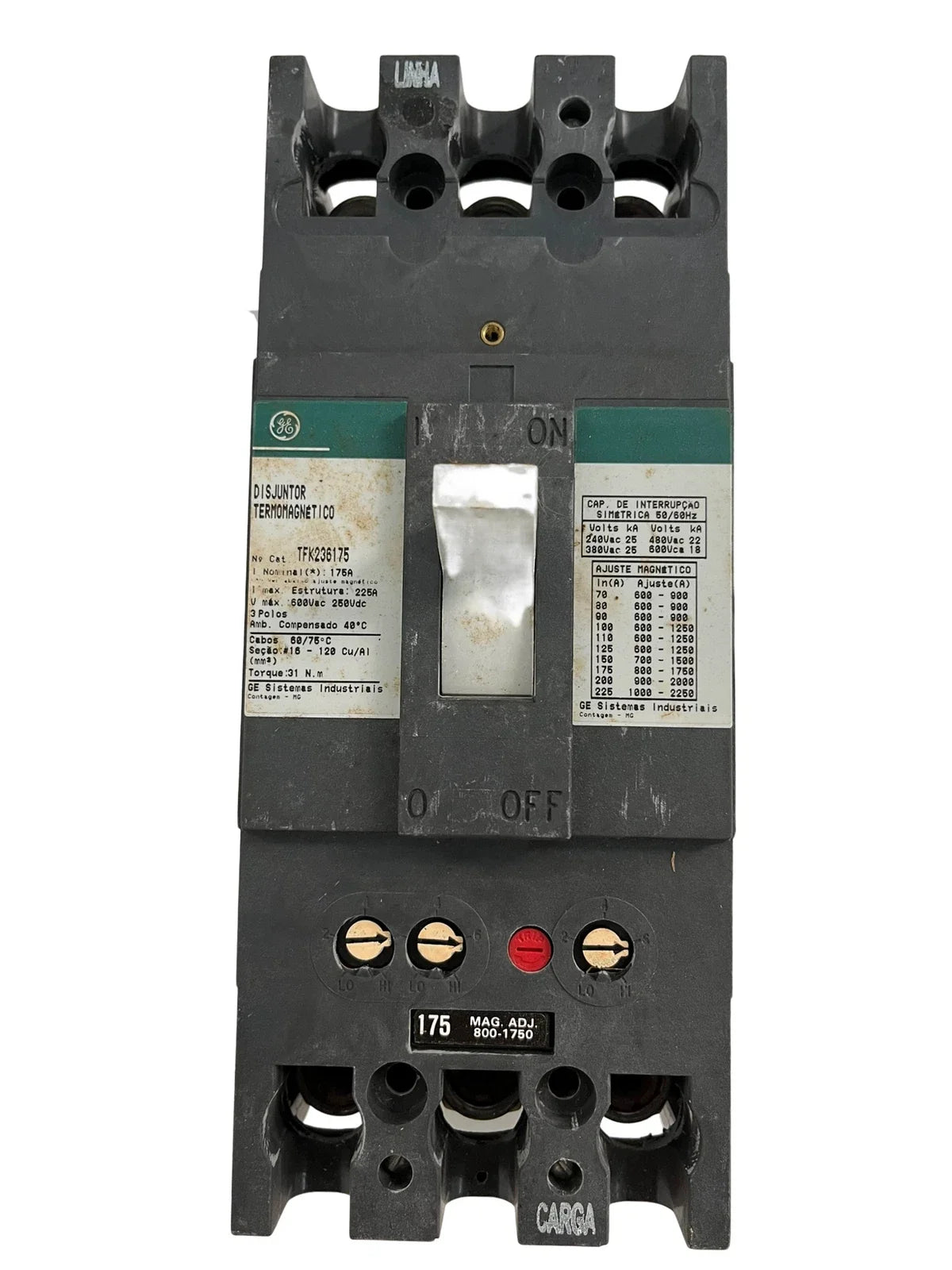 General Electric TFK236175 175A 3-Pole 600V Molded Case Circuit Breaker