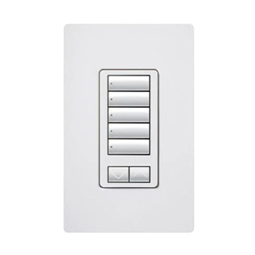 RRD-W5BRL-WH | Lutron RadioRA2 seeTouch Wall-Mount Designer Keypad – 5 Button Raise/Lower White