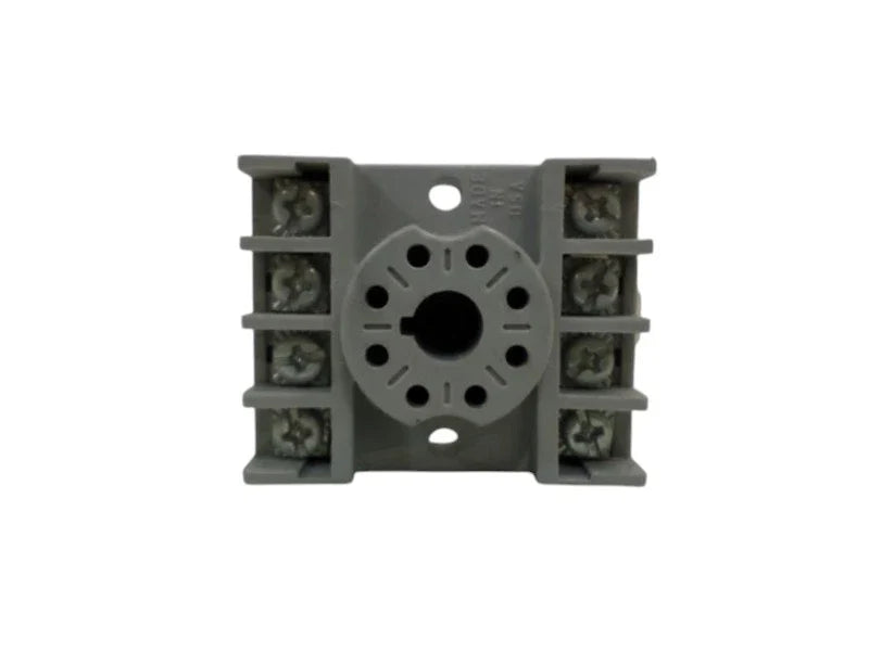 Dayton 5X852F Octal Relay Socket 8-Pin DIN Rail Mount 10A 300/600VAC Screw Terminal