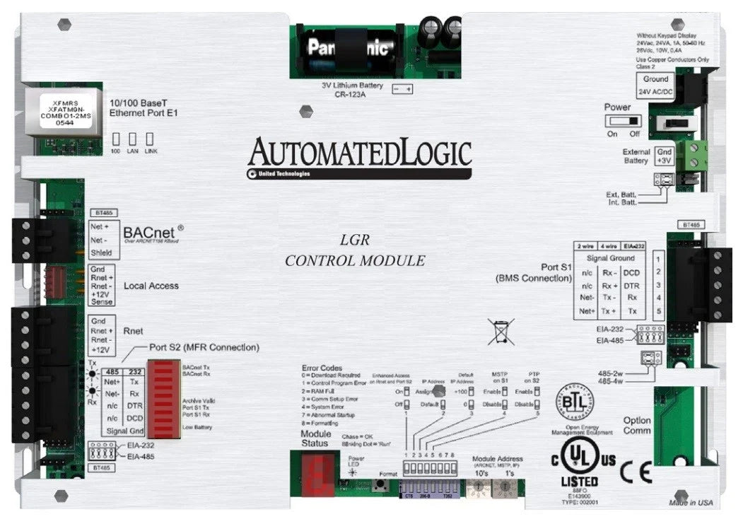 Automated Logic LGR250 BACnet Router High-Speed Ethernet 250 Integration Points