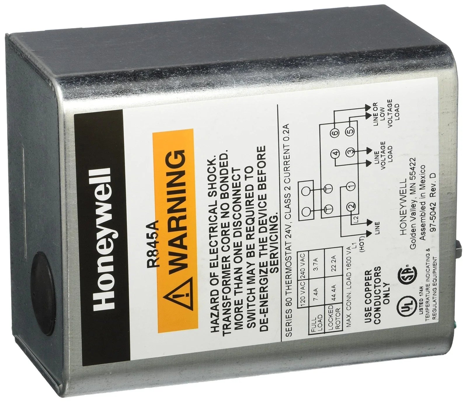 Honeywell R845A1030 DPST Switching Relay with Internal Transformer for HVAC Zone Control Systems