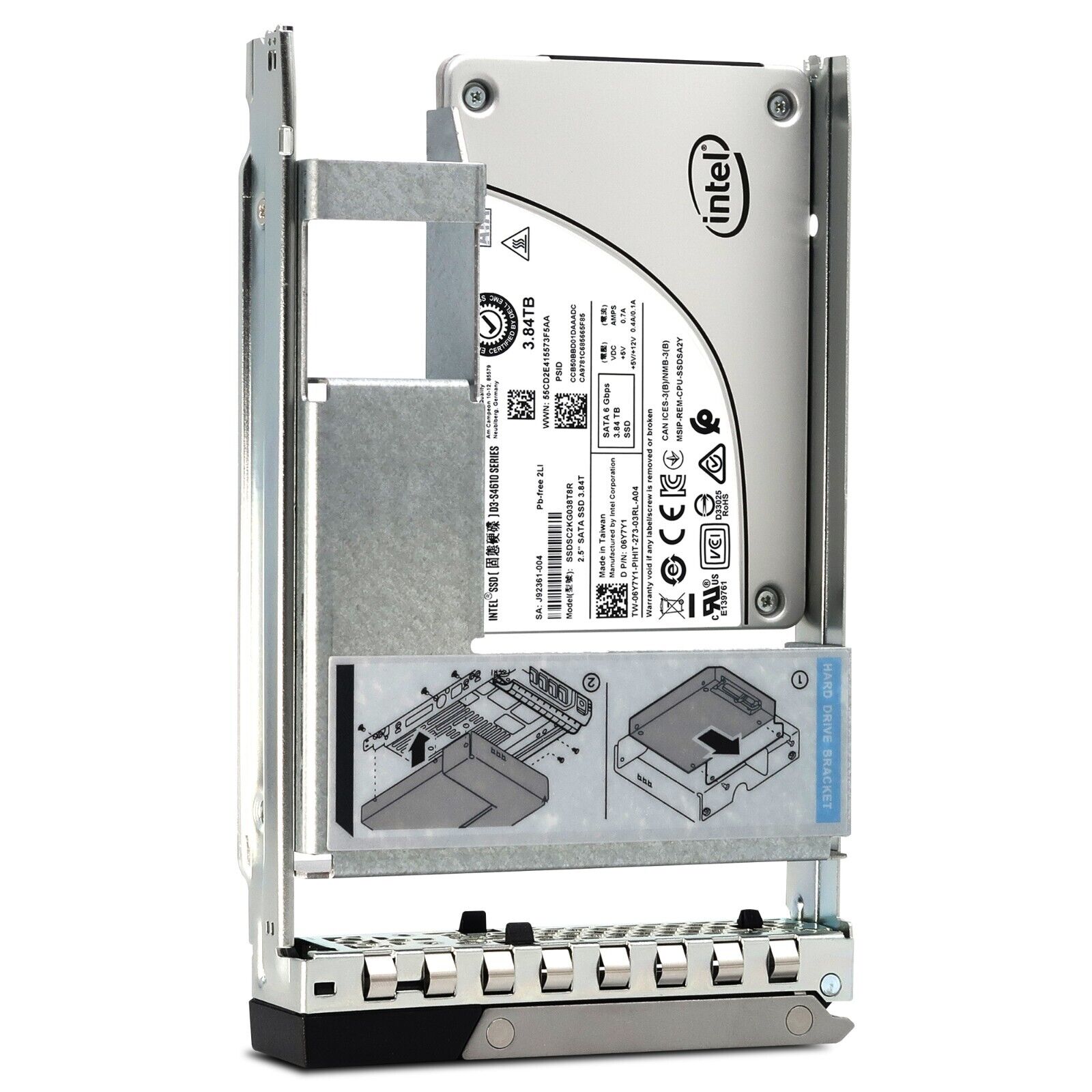 Dell G14 400-BDPS SSDSC2KG038T8R 3.84TB SATA 6Gb/s 3D TLC 3DWPD Hybrid 3.5in Recertified Solid State Drive
