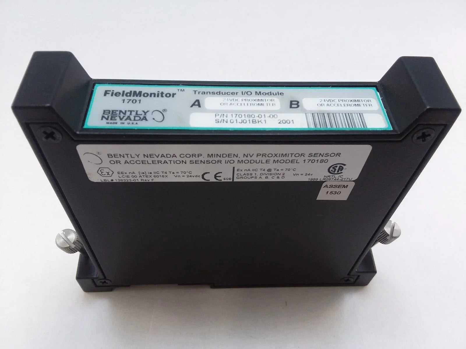 170180-01-00 | Bently Nevada Transducer I/O Module for FieldMonitor 1701 Proximity & Acceleration Sensors