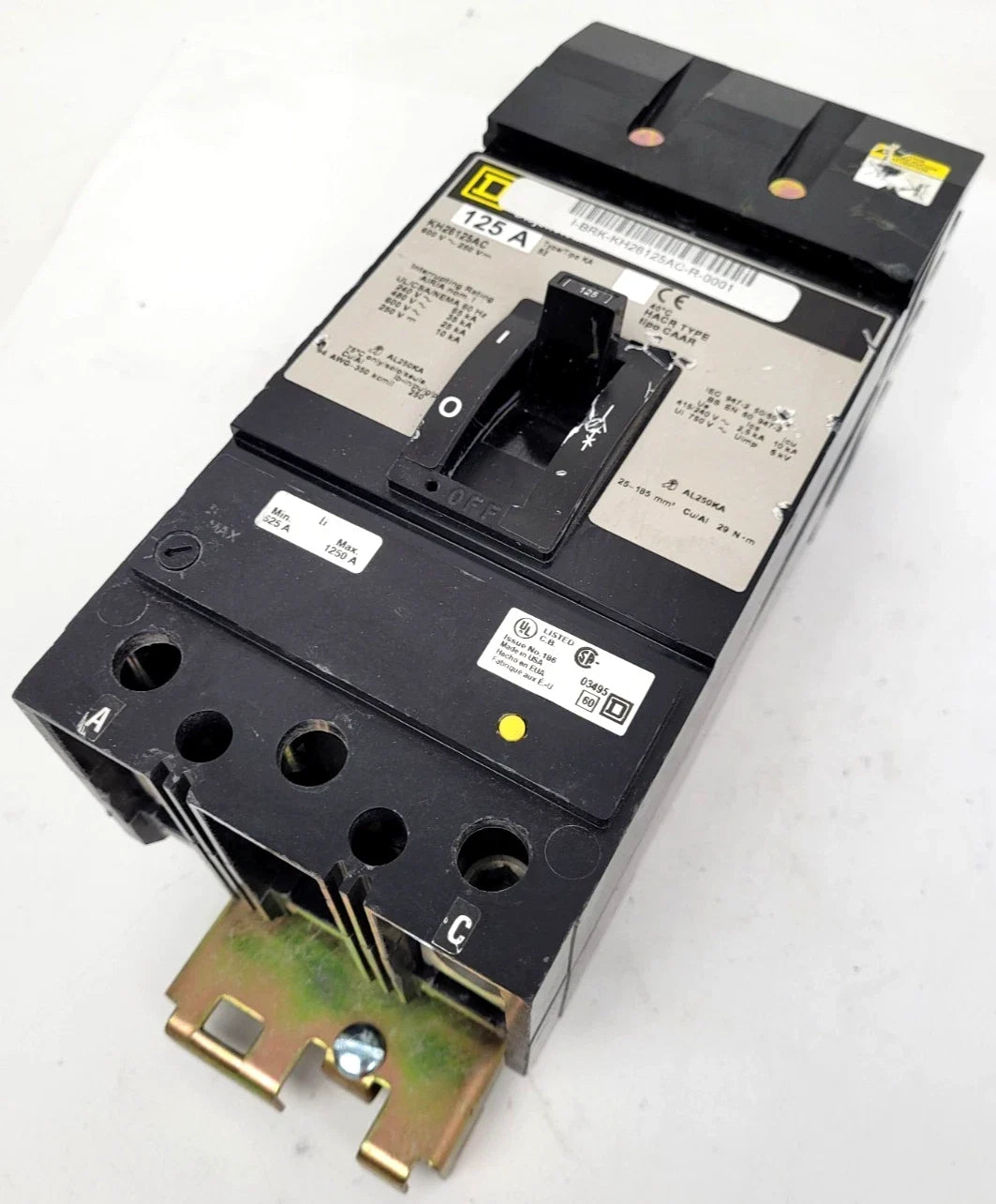 KH26125AC | Schneider Electric 125A 2-Pole Molded Case Circuit Breaker 600V