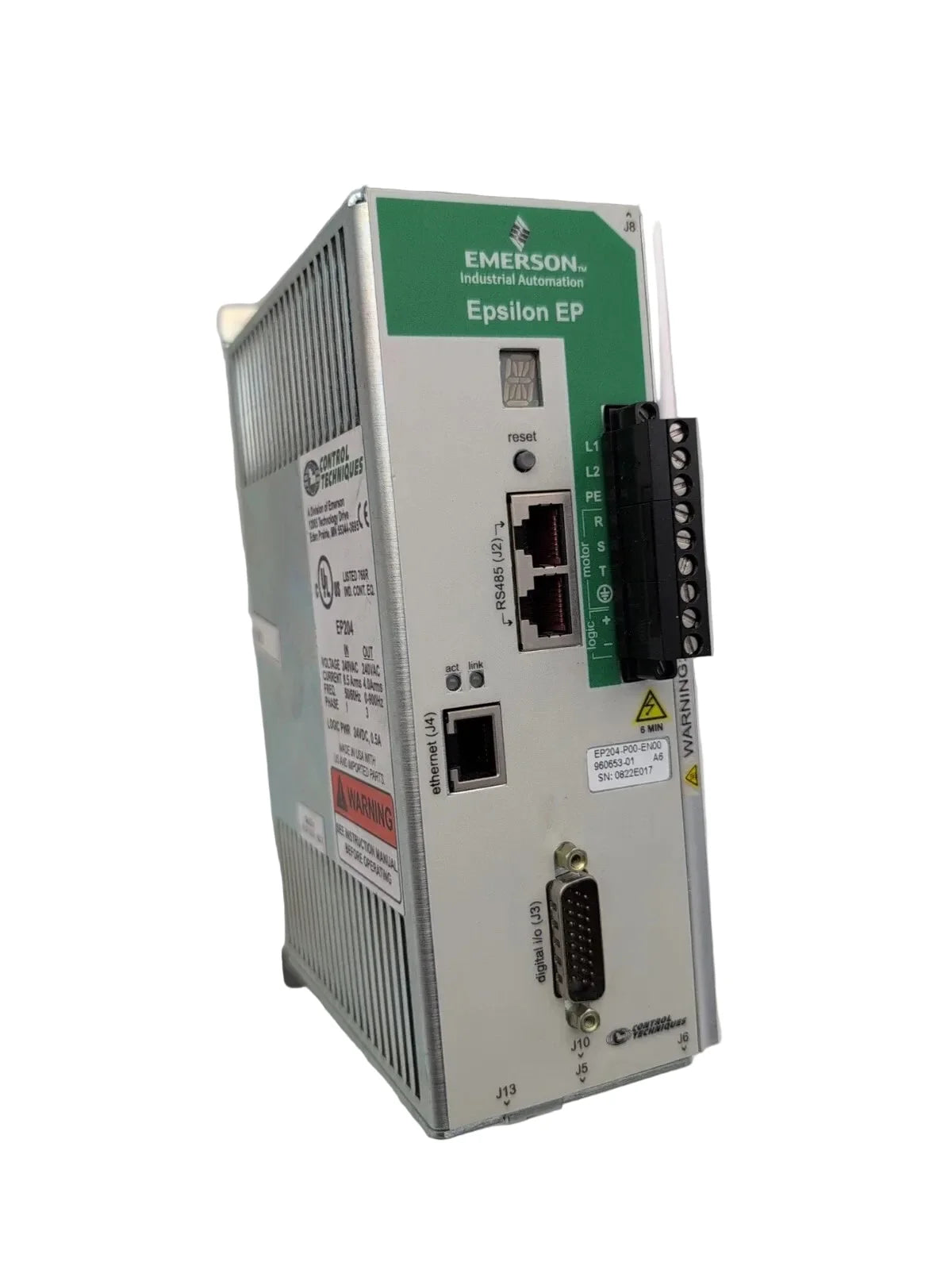 Control Techniques EP204-P00-EN00 Programmable Servo Drive 230VAC 4A Continuous 8A Peak Encoder Feedback