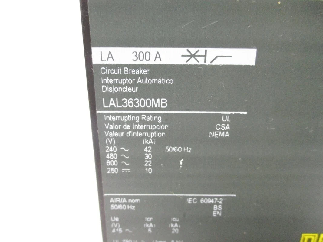 LAL36300MB | Schneider Electric 300A LA-Frame 600VAC Molded Case Circuit Breaker