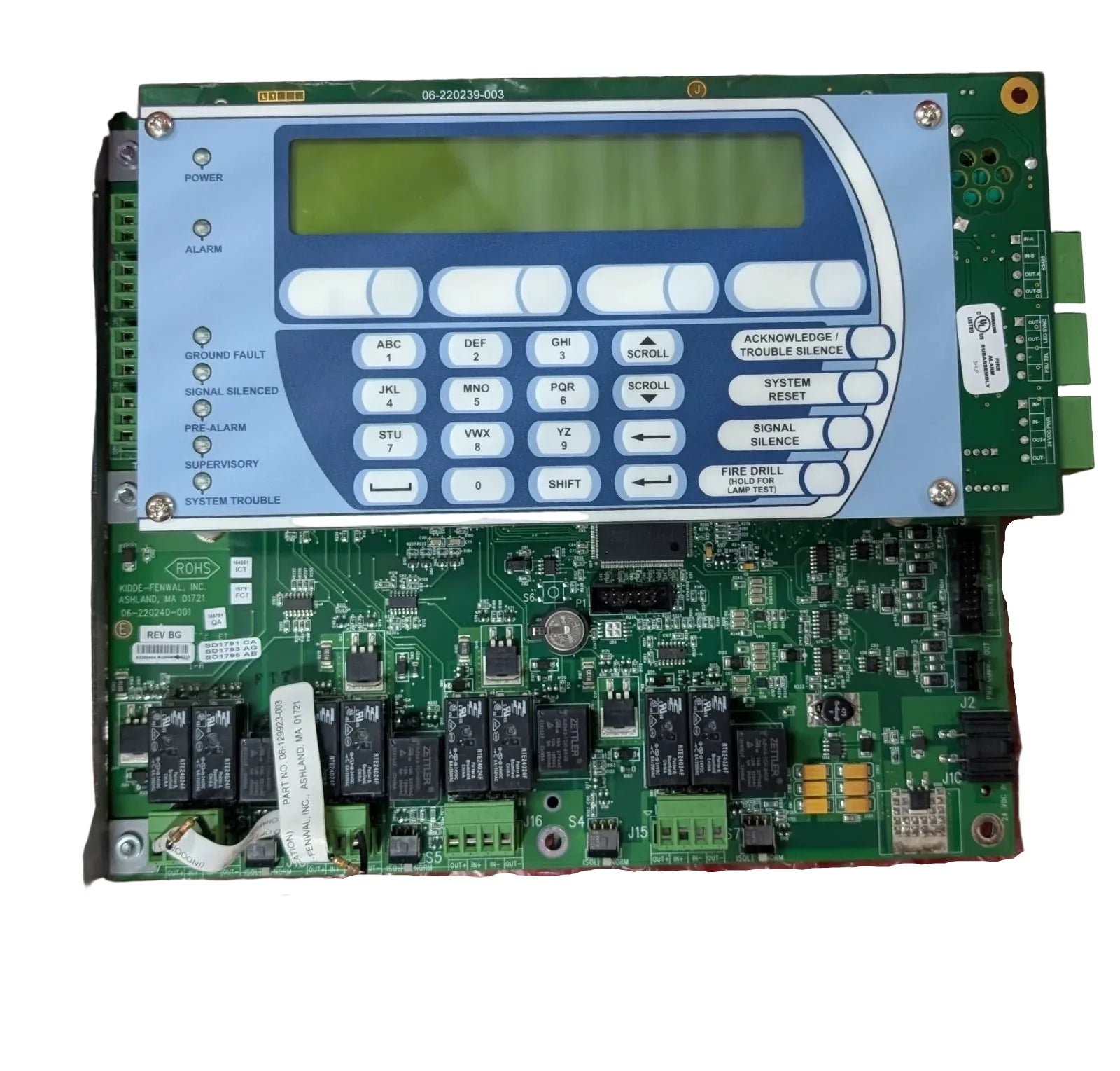 Kidde Fenwal 76-800020-001 ARIES NETLink Main Control Board with User Interface Display