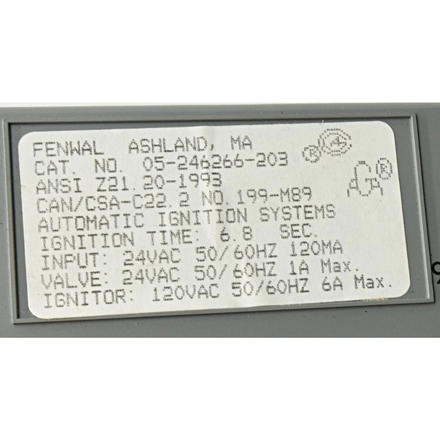 Kidde-Fenwal Controls 05-246266-203 24 VAC Ignition Control Module with 6.8 Second Ignition Timing