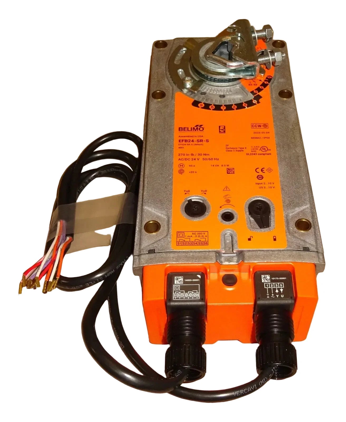 EFB24-SR-S | Belimo Spring Return Damper Actuator 270 In Lb 24V With Auxiliary Switches