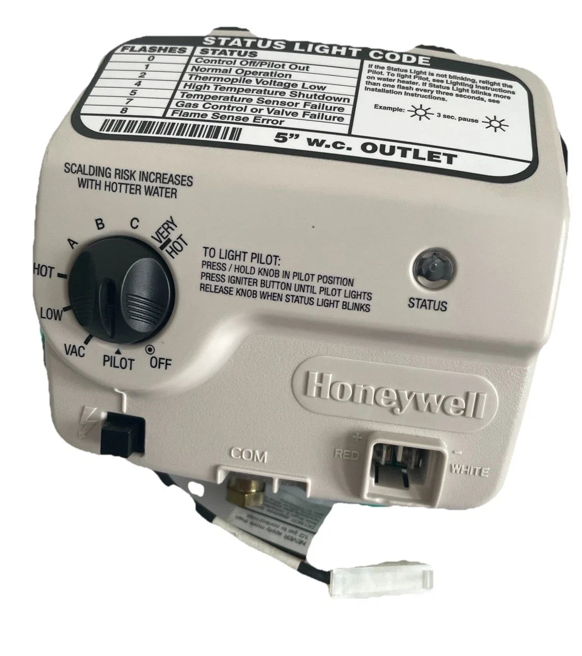 Honeywell WV8840B1110 Natural Gas Water Heater Control Valve 1/2 in. NPT Thermopile Powered