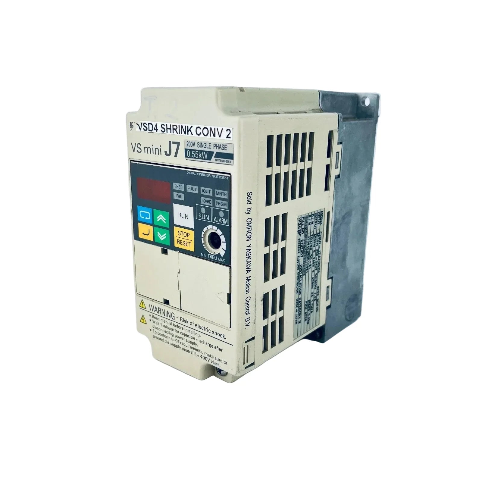 CIMR-J7AZB0P4 | Omron J7 Series 0.55 kW Frequency Inverter, 200 VAC