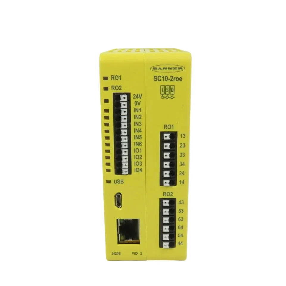 SC10-2ROE | Banner Safety Controller with 10 Inputs and Dual Relay Outputs