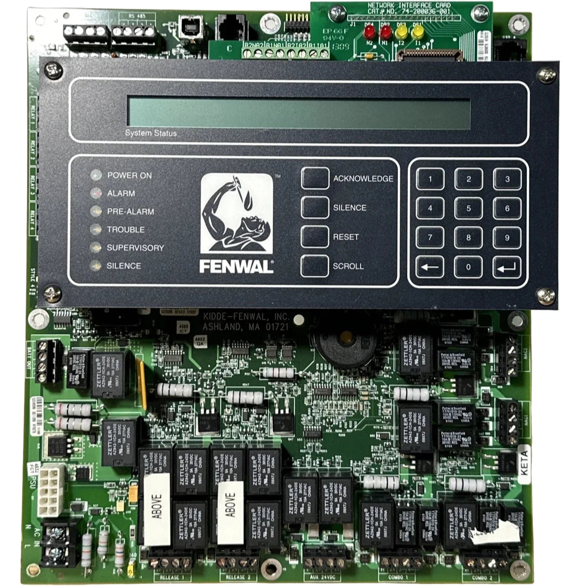 Kidde-Fenwal 06-220012-001 Fire Alarm Panel Control Display Board
