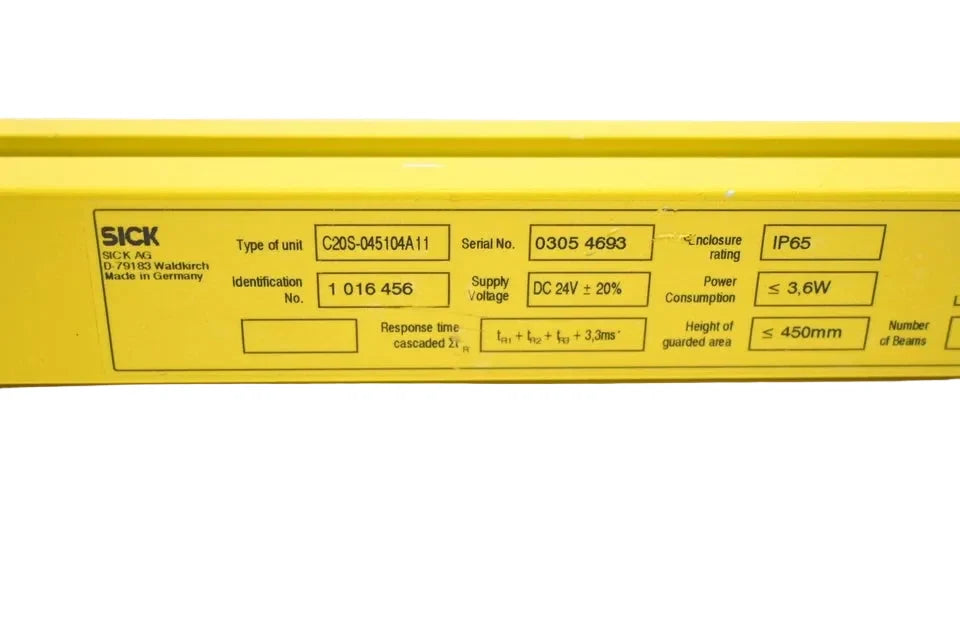 C20S-045104A11 | SICK C2000 Type 2 Safety Light Curtain, 40 mm Resolution