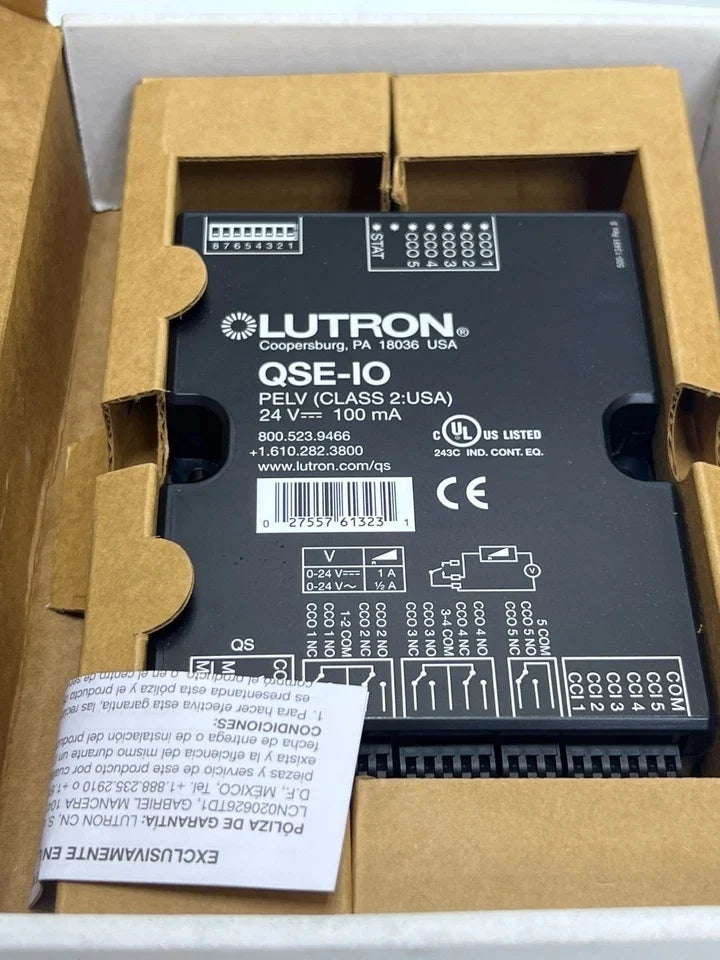 QSE-IO | Lutron QS 5-Input/5-Output Contact Closure Interface 24–36VDC