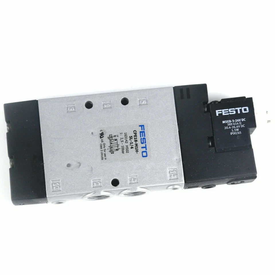 FESTO CPE18-M1H-5L-1/4 3/2-Way 24VDC Solenoid Valve G1/4 Monostable Pneumatic