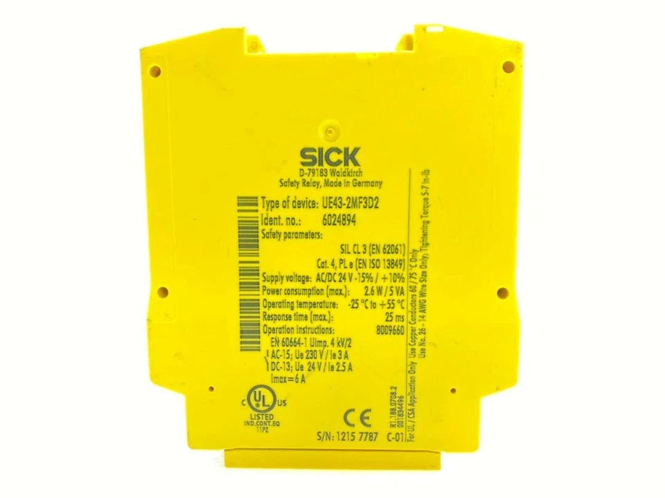 UE43-2MF3D2 | SICK Safety Relay for E-Stops and Interlocks, 24 V DC