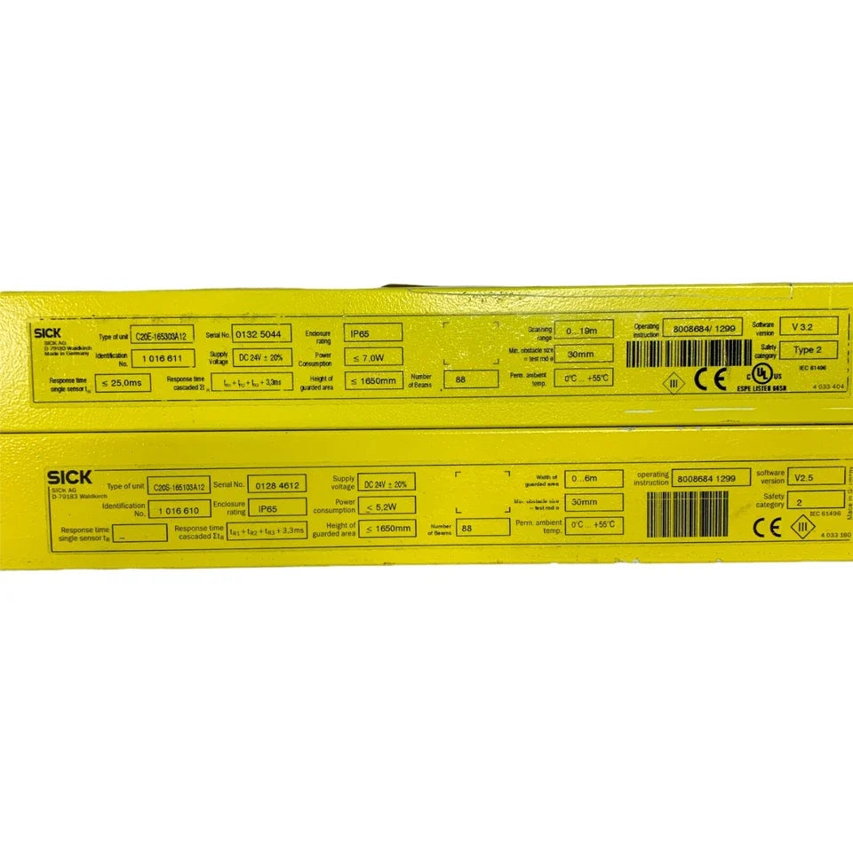 C20E-165303A12 | SICK C2000 Standard Safety Light Curtain Set 1650 mm