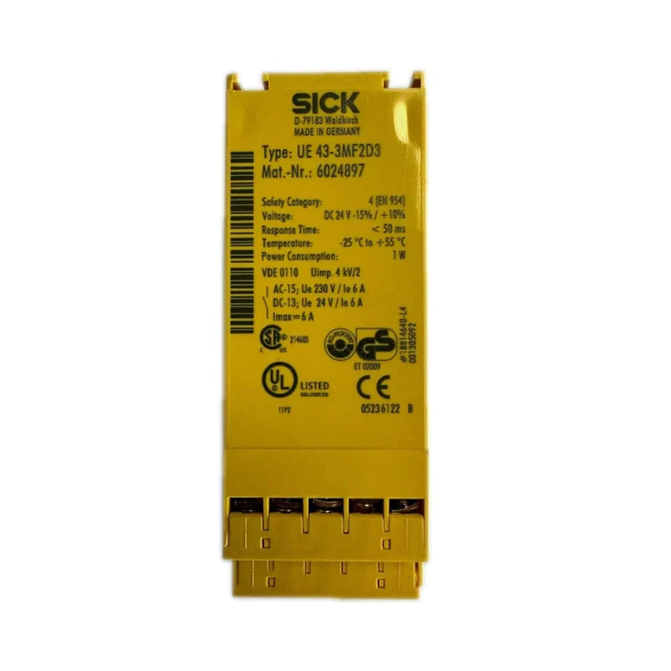 UE43-3MF2D3 | SICK Safety Relay SIL3 PL e, 3 NO Outputs, 24 VDC