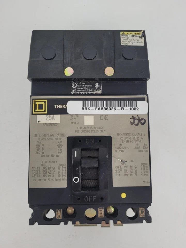 FHB36025 | Schneider Electric I-Line 25A 3-Pole High-Interrupting Molded Case Circuit Breaker