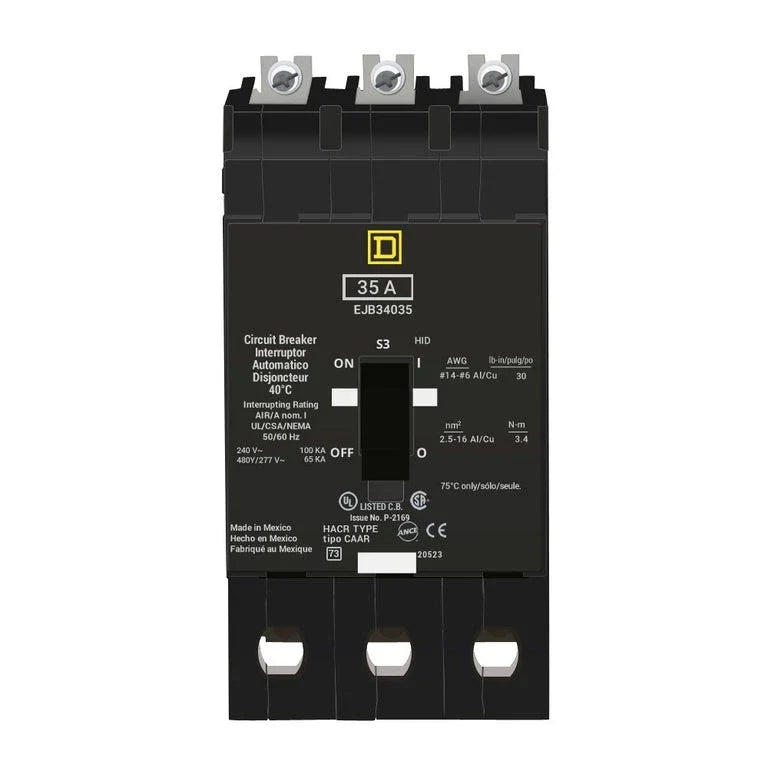 EJB34035 | Square D 35A 3-Pole 480Y/277V EJB Bolt-On Circuit Breaker