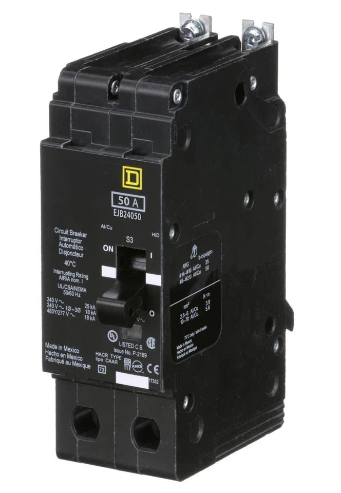 EJB24050 | Square D 50A 2-Pole EJB Series Bolt-On Circuit Breaker