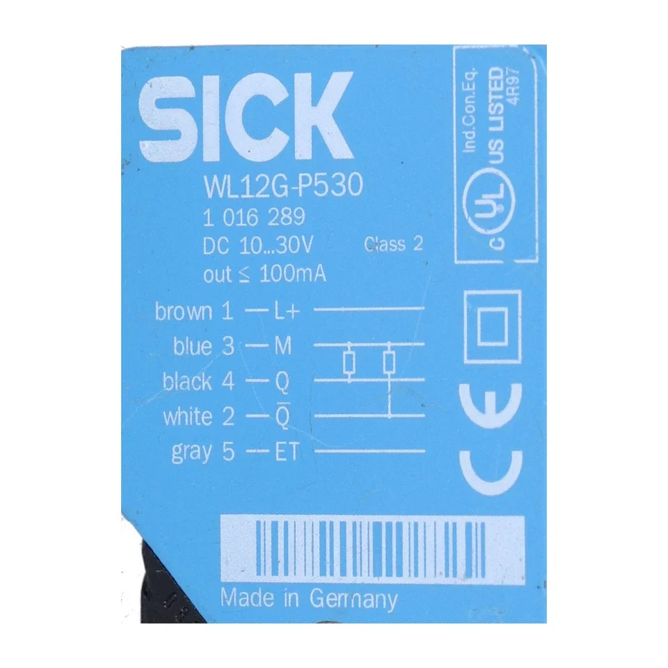 WL12G-P530 | SICK Retro-Reflective Photoelectric Sensor for Clear Materials, PNP