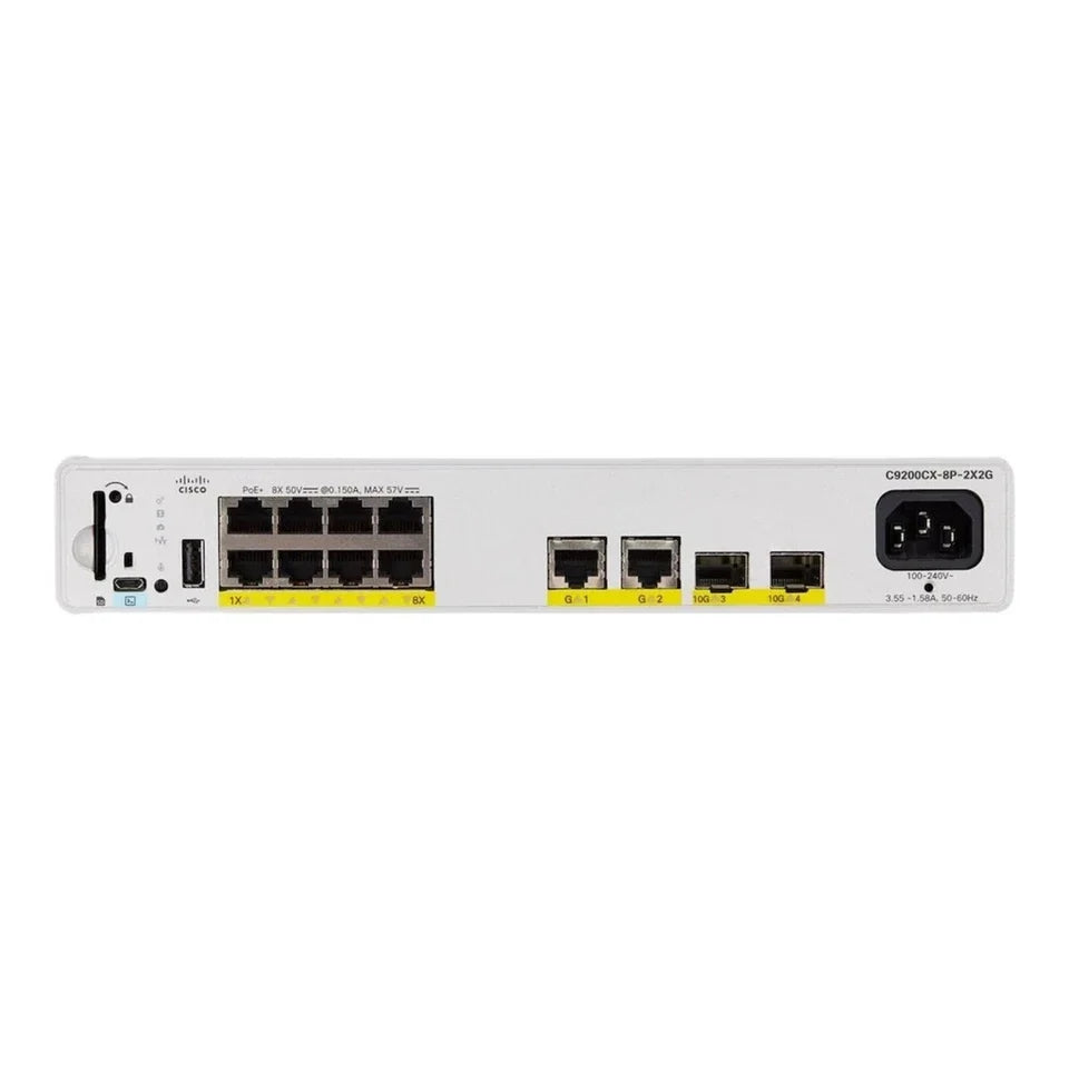 Cisco C9200CX-8P-2X2G-E Catalyst 9200CX Compact 8-Port PoE+ Managed Switch with 10G Uplinks