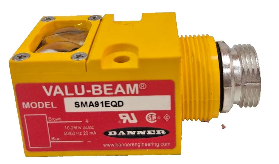 SMA91EQD | Banner Engineering VALU-BEAM 60m Through-Beam Emitter 10–250VAC/VDC QD
