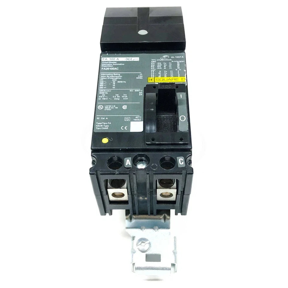 FA26100AC | Square D FA Series 100A 2-Pole 600V I-Line Circuit Breaker