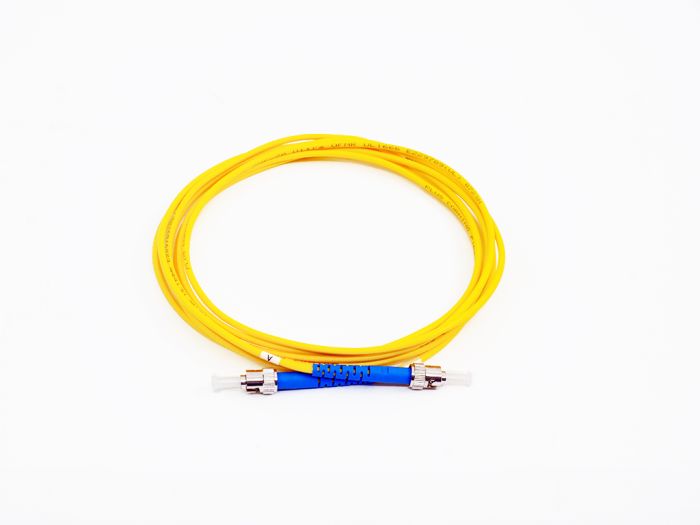 Fiber Optic Patch Cable, ST UPC to ST UPC, 2 meters, 3mm, Simplex, SM | Plus Corning® SMF-28® Ultra Fiber