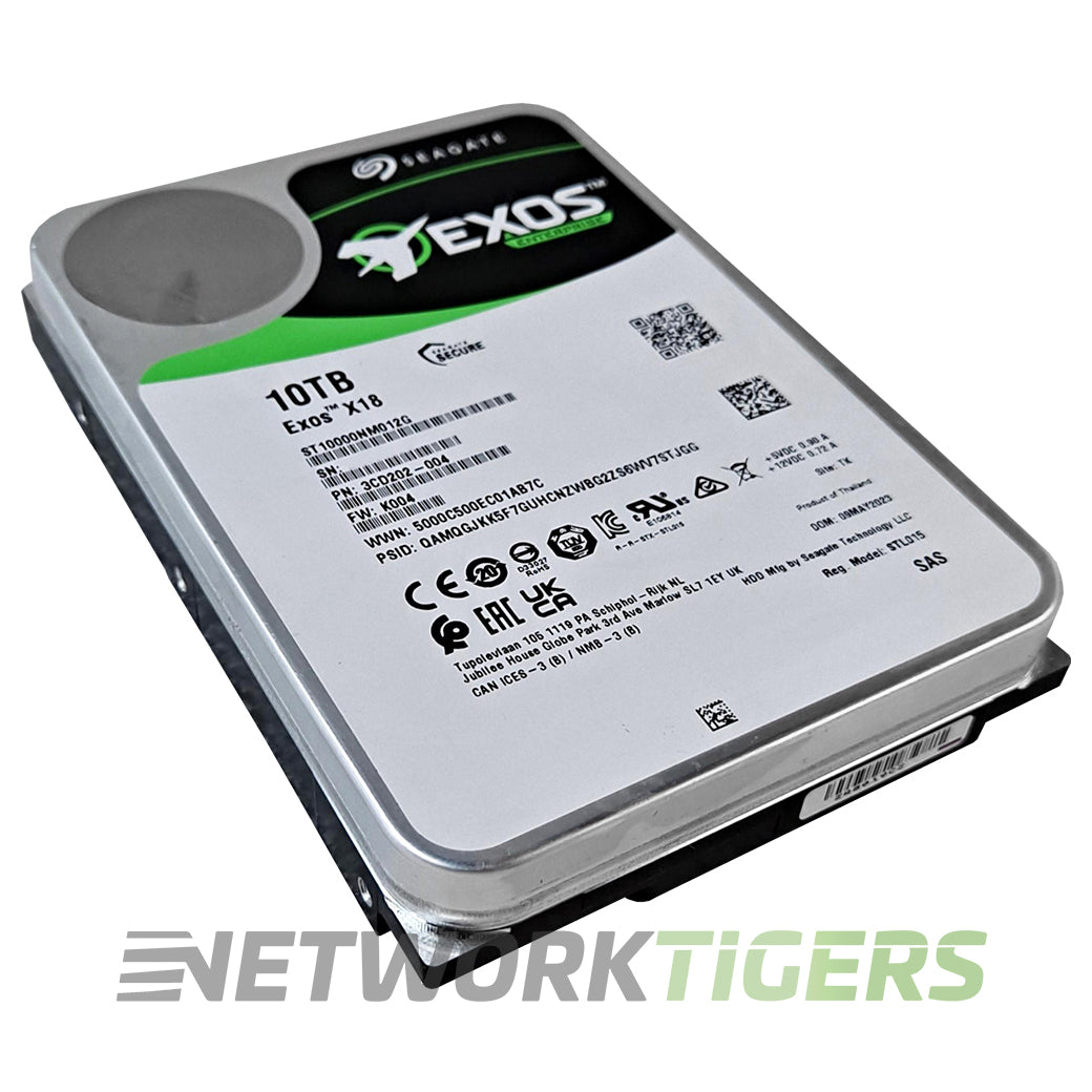 Seagate ST10000NM012G Exos X18 10TB 12 Gb/s 4Kn 3.5 inch 7200 RPM SAS Hard Drive