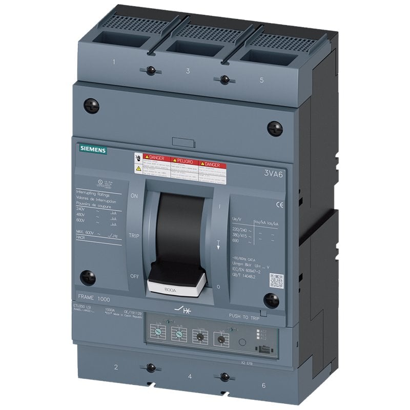 Siemens 3VA6560-6HN32-0AA0 Molded Case Circuit Breaker 800A 3-Pole 3VA6 LSI