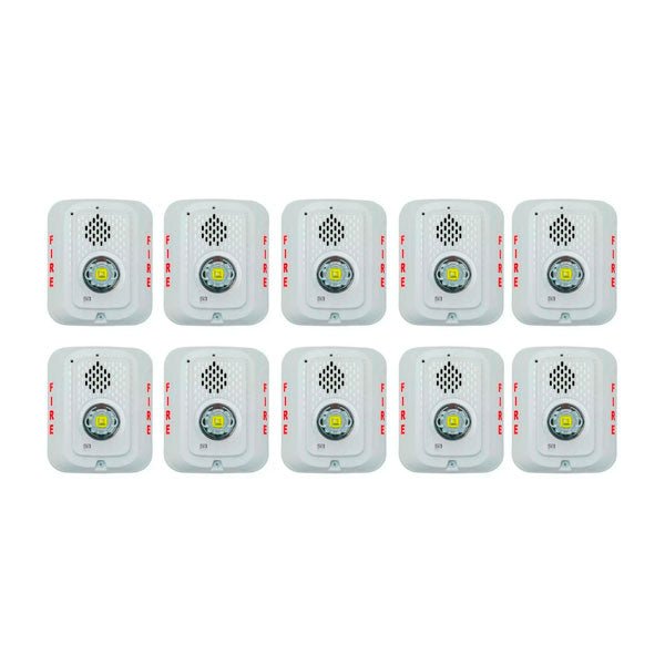 System Sensor P2WLED-BP10 L-Series LED Horn Strobe White Wall Mount 10-Pack Fire Alarm