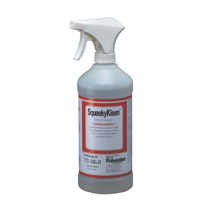 Polywater Cleaning Solution SqueekyKleen Telecom Cleaner with Sprayer 1 Quart, per unit
