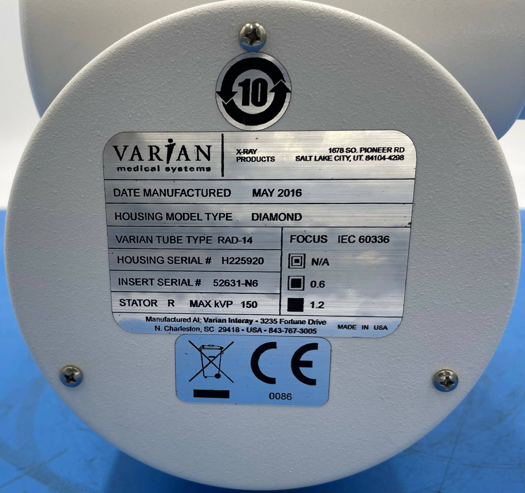 VARIAN X-RAY TUBE DIAMOND (RAD-14) VARIAN